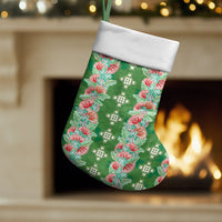 Hawaii Ohia Lehua Christmas Stocking Tropical Vibes Green