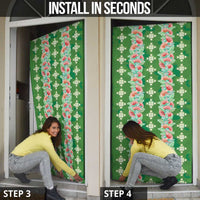 Hawaii Ohia Lehua Door Cover Tropical Vibes Green