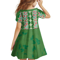 Hawaii Ohia Lehua Family Matching Long Sleeve Bodycon Dress and Hawaiian Shirt Tropical Vibes Green LT05 - Polynesian Pride