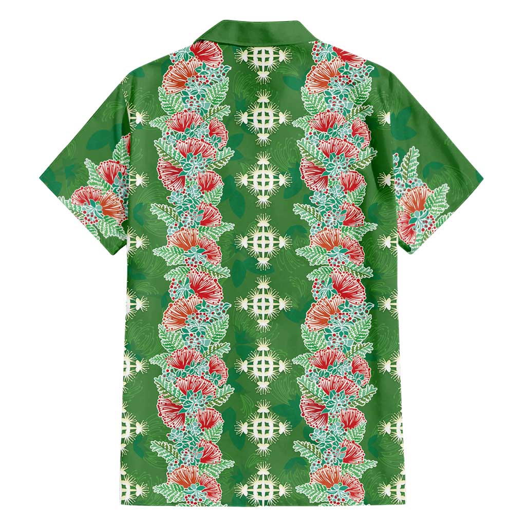 Hawaii Ohia Lehua Family Matching Short Sleeve Bodycon Dress and Hawaiian Shirt Tropical Vibes Green LT05 - Polynesian Pride