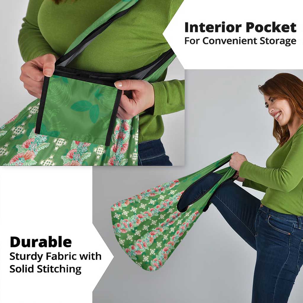 Hawaii Ohia Lehua Grocery Bag Tropical Vibes Green