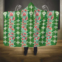 Hawaii Ohia Lehua Hooded Blanket Tropical Vibes Green