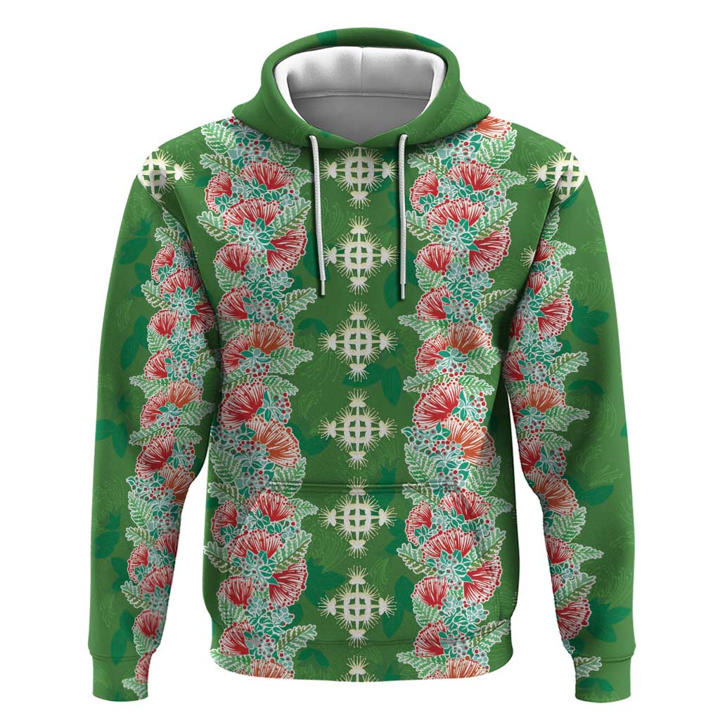 Hawaii Ohia Lehua Hoodie Tropical Vibes Green