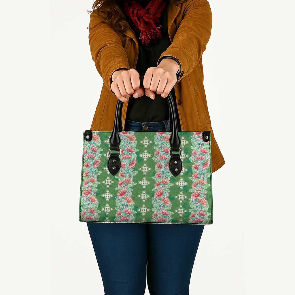 Hawaii Ohia Lehua Leather Bag Tropical Vibes Green