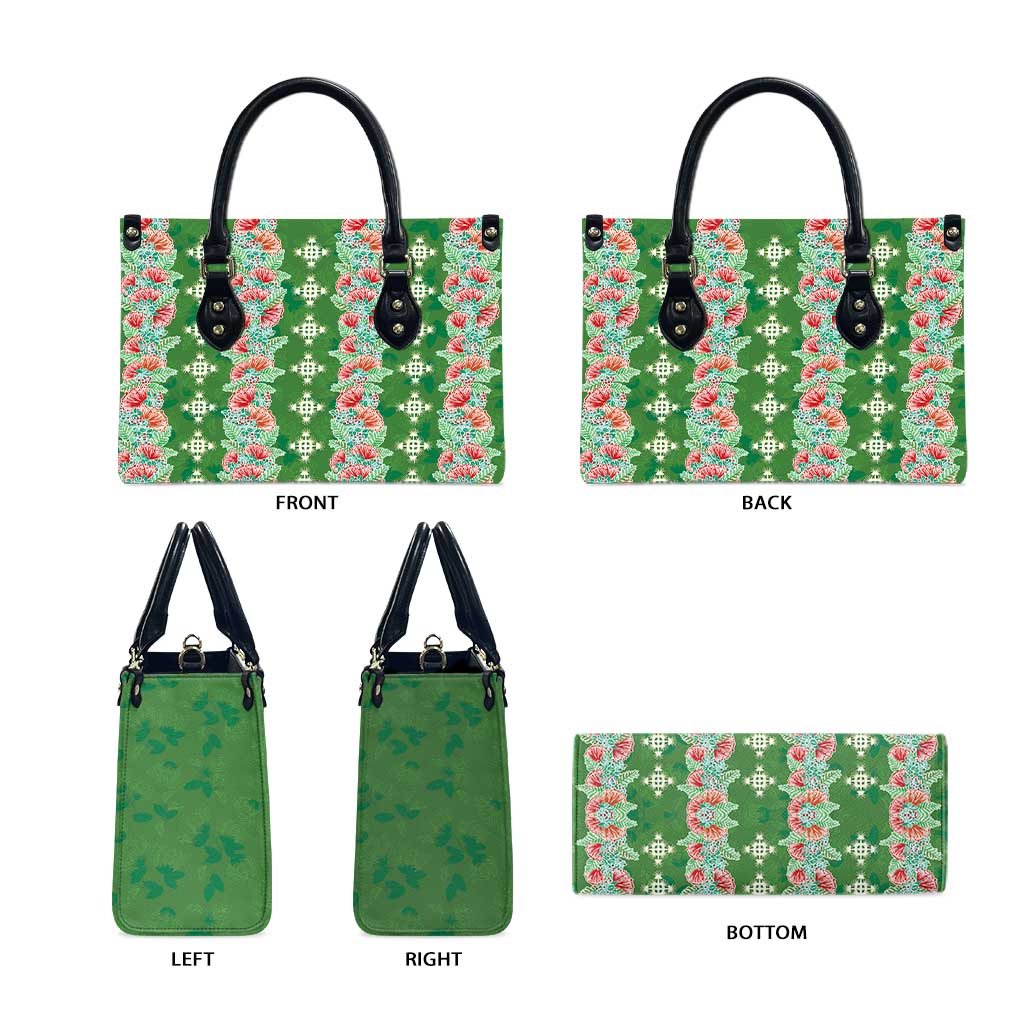 Hawaii Ohia Lehua Leather Bag Tropical Vibes Green