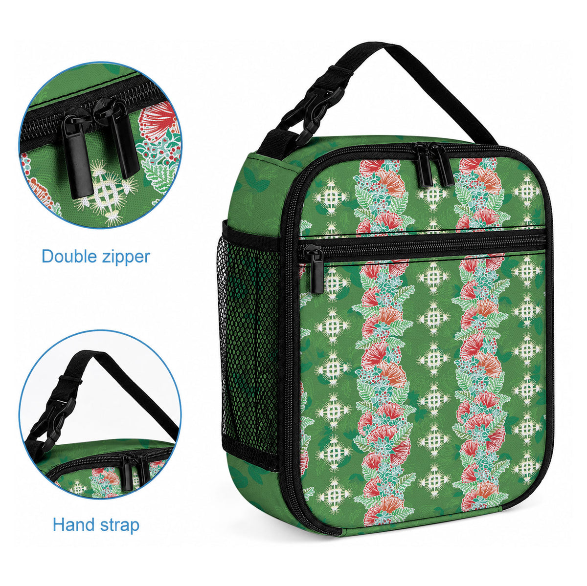 Hawaii Ohia Lehua Lunch Bag Tropical Vibes Green