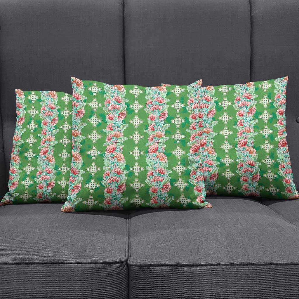 Hawaii Ohia Lehua Pillow Cover Tropical Vibes Green