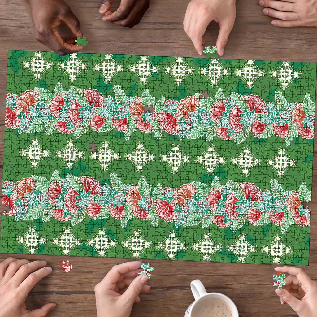 Hawaii Ohia Lehua Puzzle Tropical Vibes Green