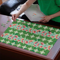 Hawaii Ohia Lehua Puzzle Tropical Vibes Green