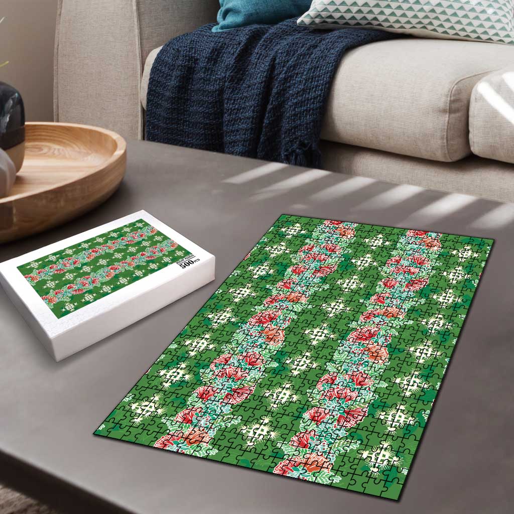 Hawaii Ohia Lehua Puzzle Tropical Vibes Green