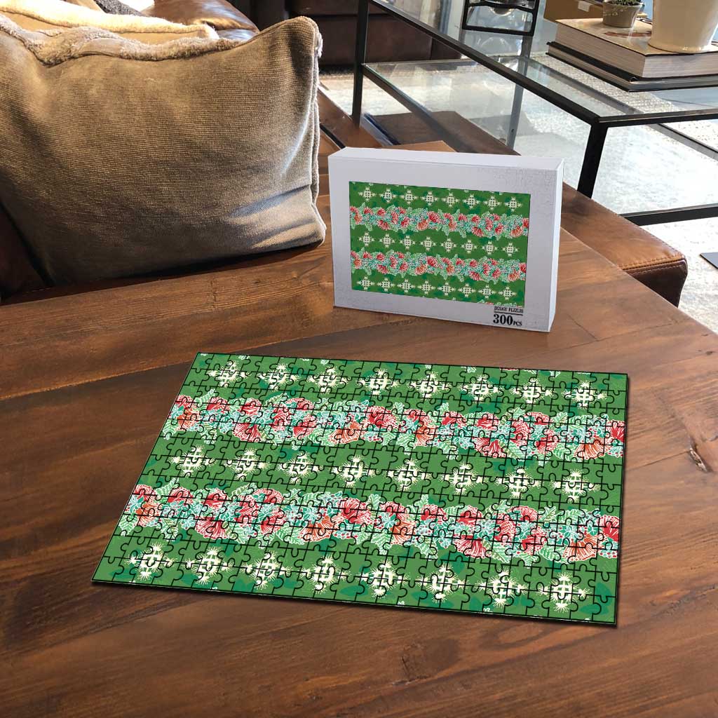 Hawaii Ohia Lehua Puzzle Tropical Vibes Green