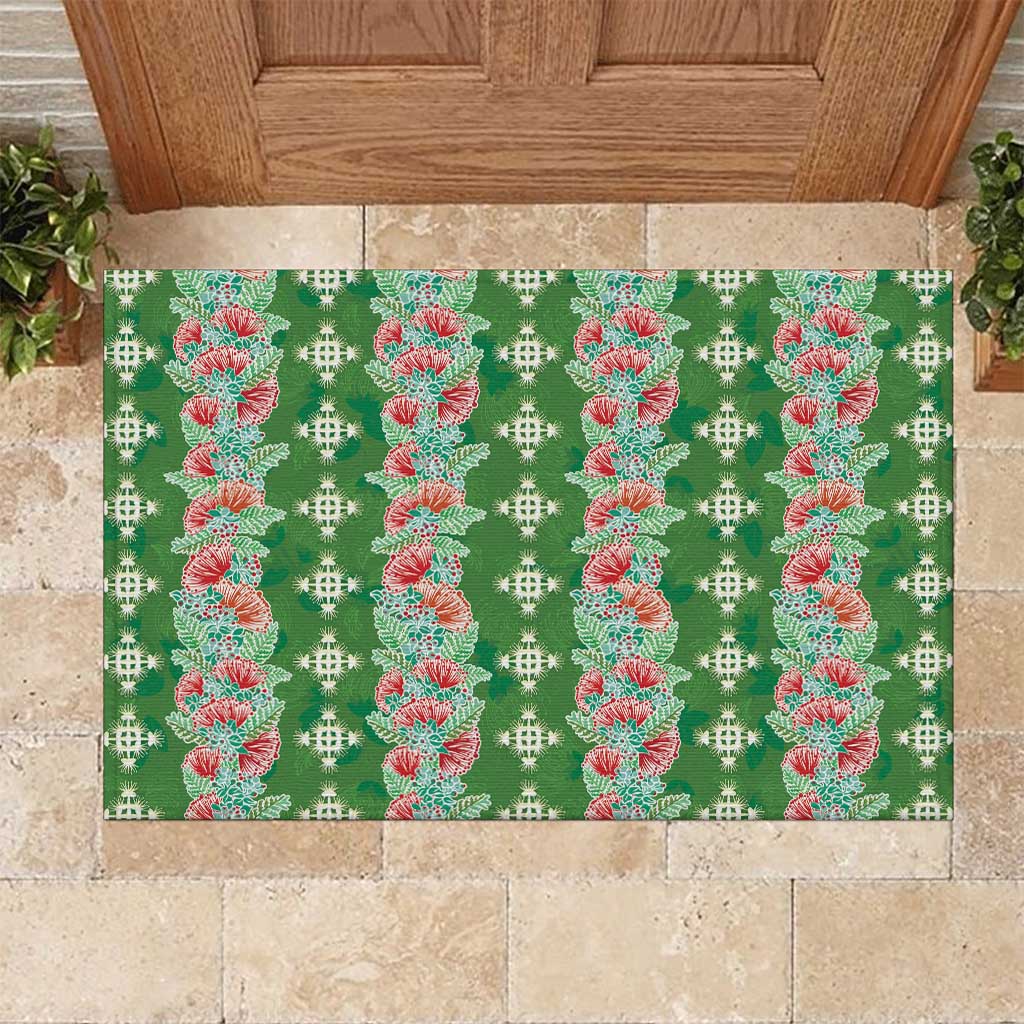 Hawaii Ohia Lehua Rubber Doormat Tropical Vibes Green LT05 Green - Polynesian Pride