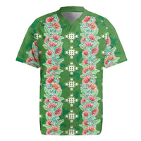 Hawaii Ohia Lehua Rugby Jersey Tropical Vibes Green