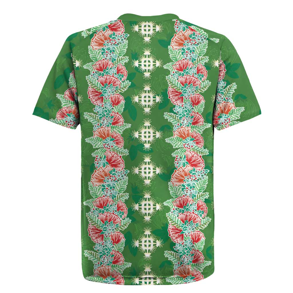 Hawaii Ohia Lehua Rugby Jersey Tropical Vibes Green