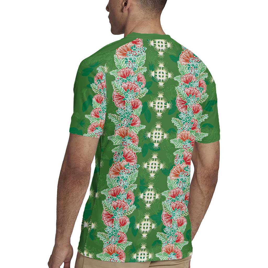 Hawaii Ohia Lehua Rugby Jersey Tropical Vibes Green