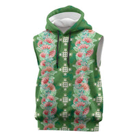 Hawaii Ohia Lehua Sleeveless Hoodie Tropical Vibes Green
