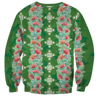 Hawaii Ohia Lehua Sweatshirt Tropical Vibes Green