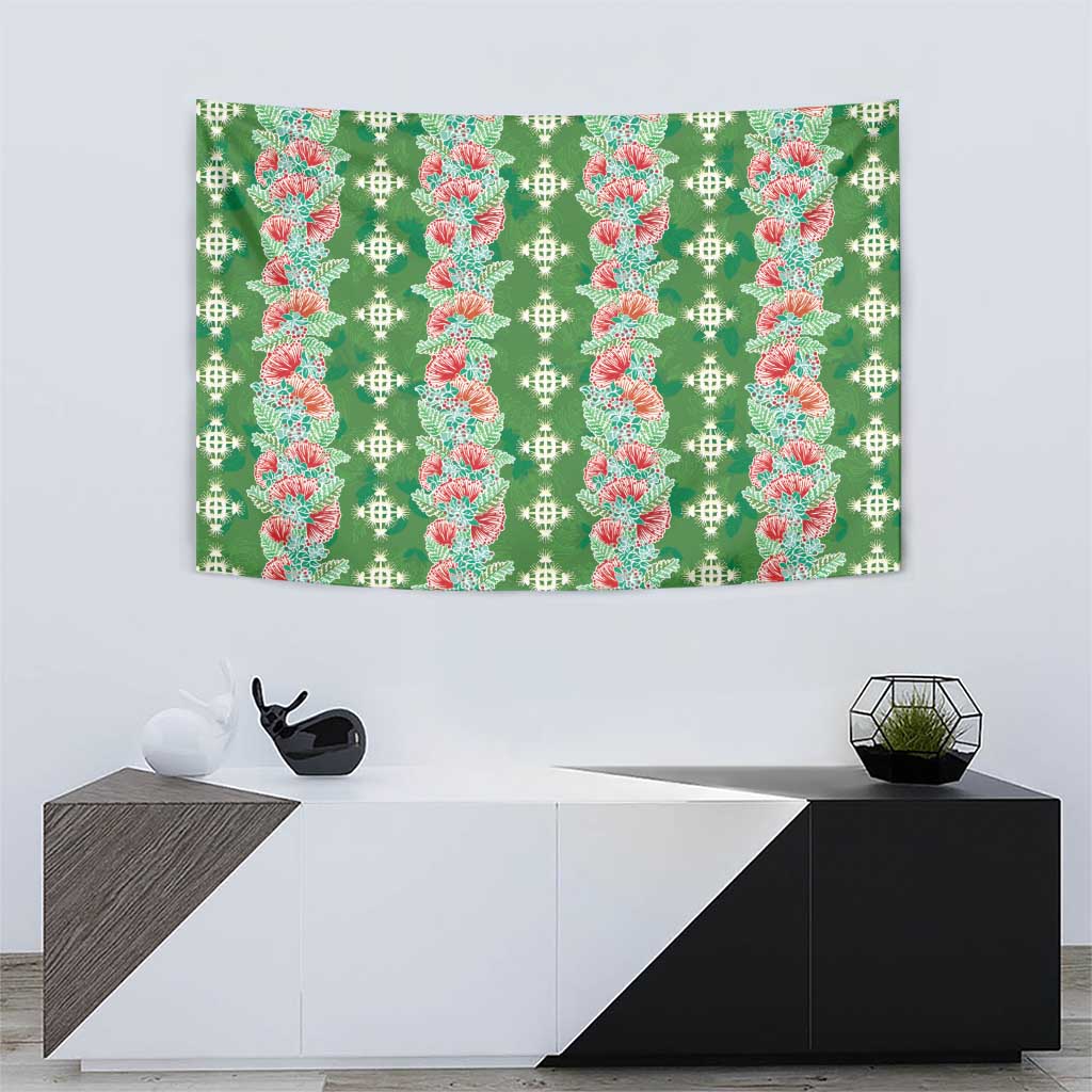 Hawaii Ohia Lehua Tapestry Tropical Vibes Green LT05 - Polynesian Pride