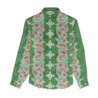 Hawaii Ohia Lehua Women Casual Shirt Tropical Vibes Green LT05 - Polynesian Pride