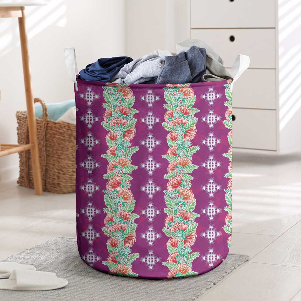 Hawaii Ohia Lehua Laundry Basket Tropical Vibes Fuchsia