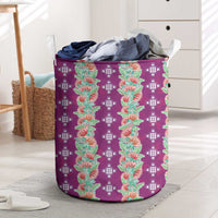 Hawaii Ohia Lehua Laundry Basket Tropical Vibes Fuchsia
