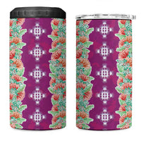 Hawaii Ohia Lehua 4 in 1 Can Cooler Tumbler Tropical Vibes Fuchsia LT05 One Size: 16 oz Fuchsia - Polynesian Pride