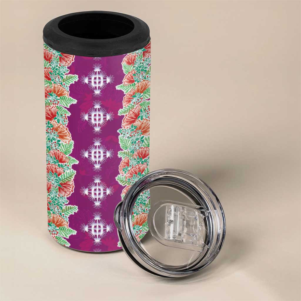 Hawaii Ohia Lehua 4 in 1 Can Cooler Tumbler Tropical Vibes Fuchsia LT05 - Polynesian Pride
