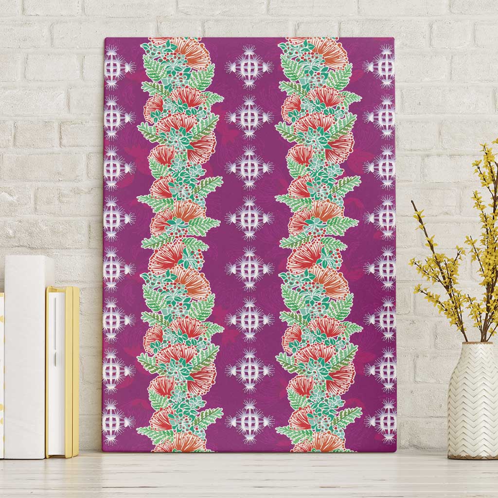 Hawaii Ohia Lehua Canvas Wall Art Tropical Vibes Fuchsia