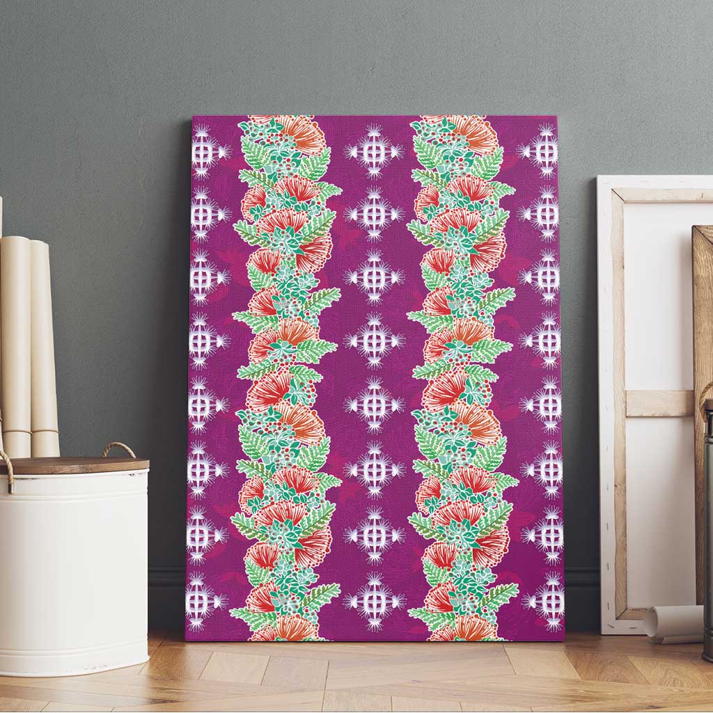 Hawaii Ohia Lehua Canvas Wall Art Tropical Vibes Fuchsia