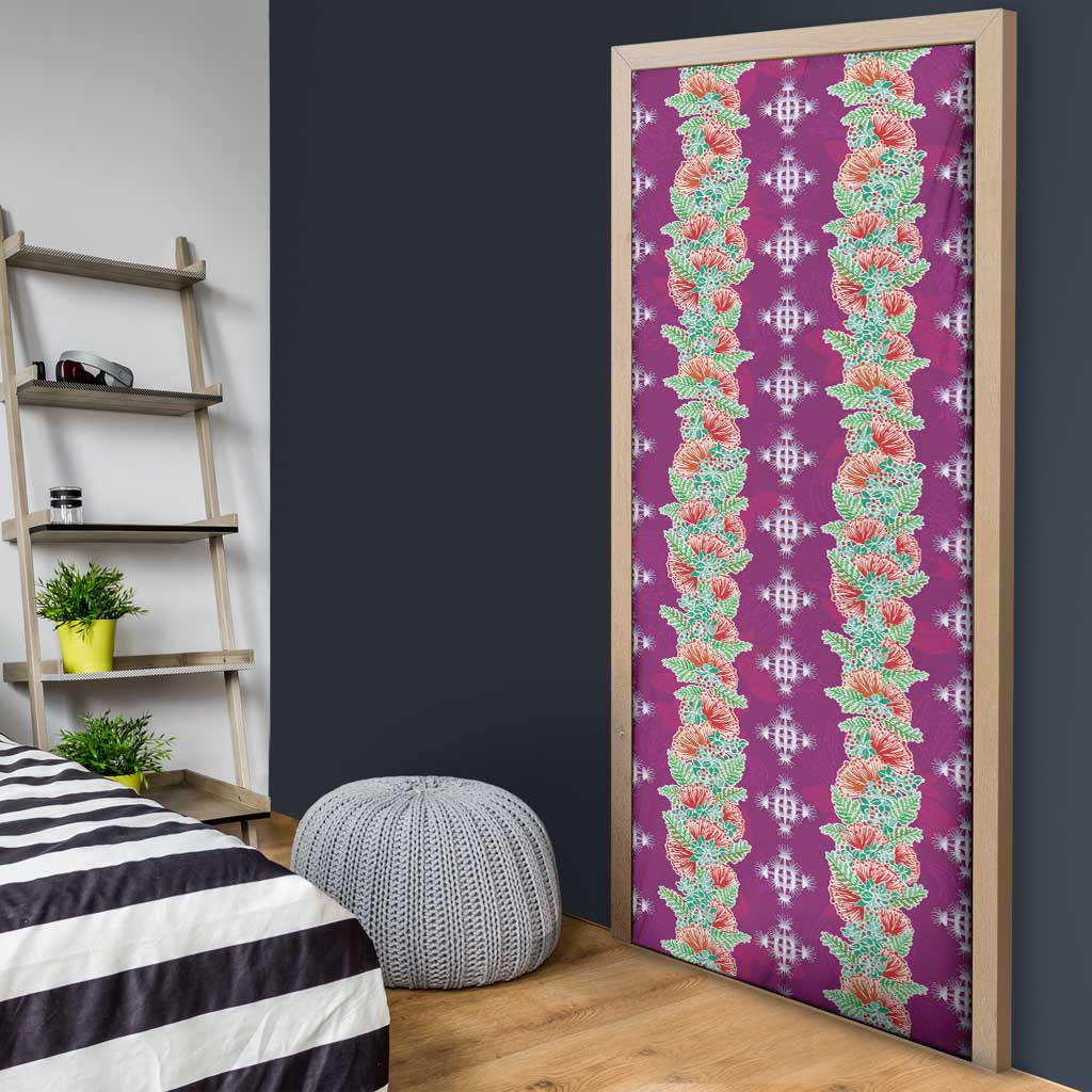 Hawaii Ohia Lehua Door Cover Tropical Vibes Fuchsia