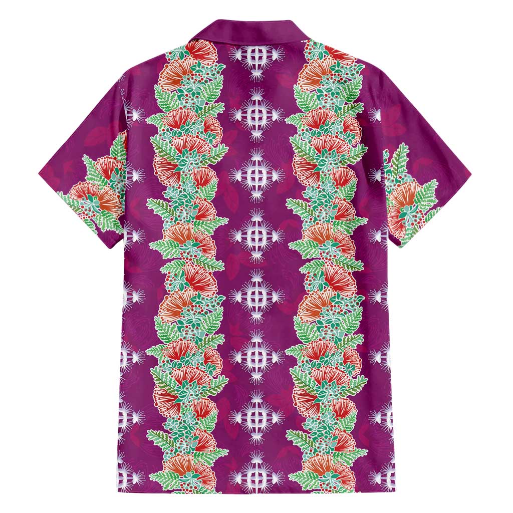 Hawaii Ohia Lehua Family Matching Mermaid Dress and Hawaiian Shirt Tropical Vibes Fuchsia