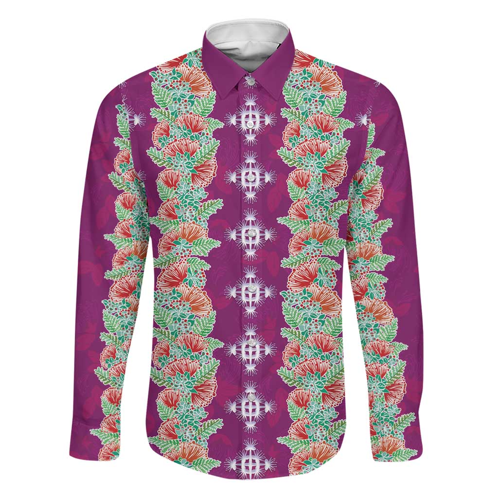 Hawaii Ohia Lehua Family Matching Puletasi and Hawaiian Shirt Tropical Vibes Fuchsia