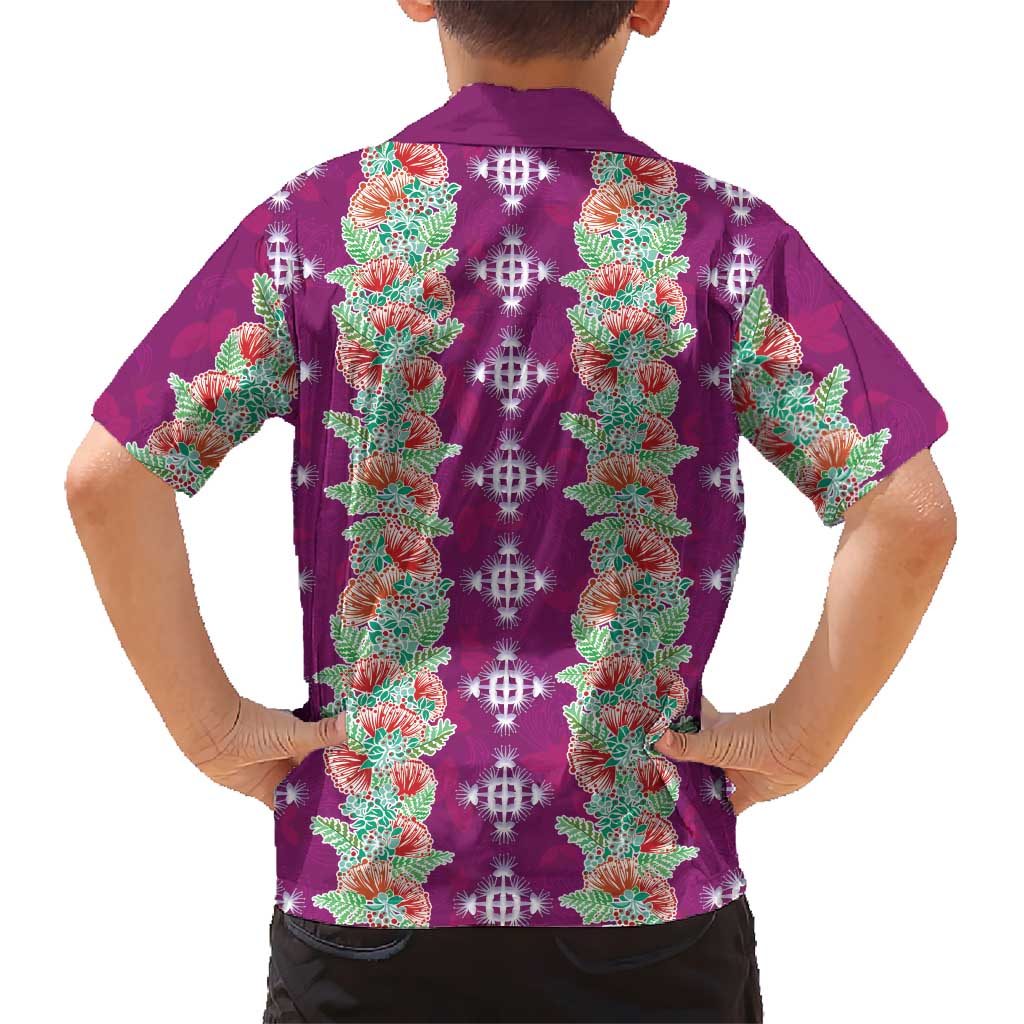 Hawaii Ohia Lehua Family Matching Short Sleeve Bodycon Dress and Hawaiian Shirt Tropical Vibes Fuchsia LT05 - Polynesian Pride