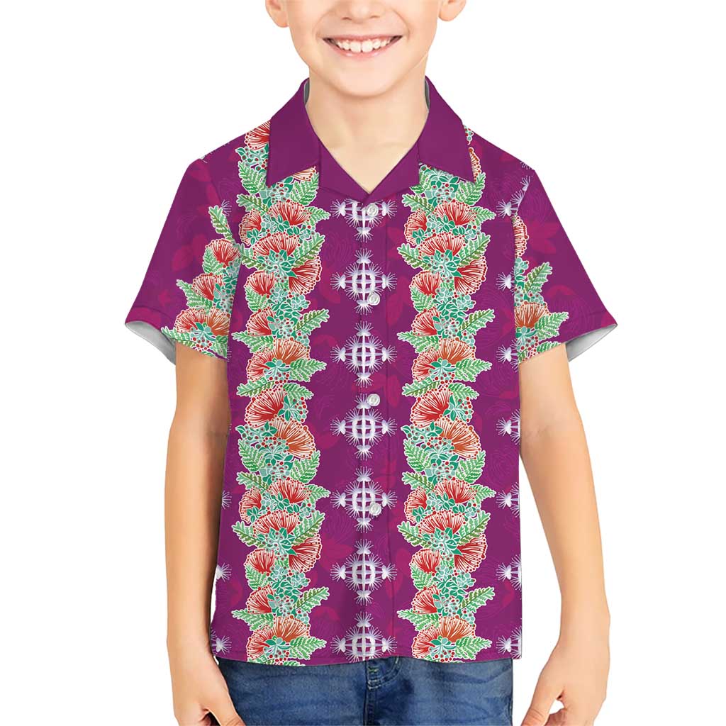 Hawaii Ohia Lehua Family Matching Tank Maxi Dress and Hawaiian Shirt Tropical Vibes Fuchsia LT05 Son's Shirt Fuchsia - Polynesian Pride