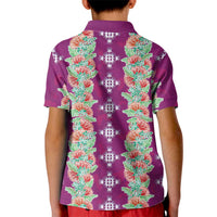 Hawaii Ohia Lehua Kid Polo Shirt Tropical Vibes Fuchsia