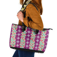 Hawaii Ohia Lehua Leather Tote Bag Tropical Vibes Fuchsia