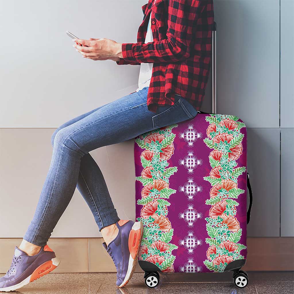 Hawaii Ohia Lehua Luggage Cover Tropical Vibes Fuchsia