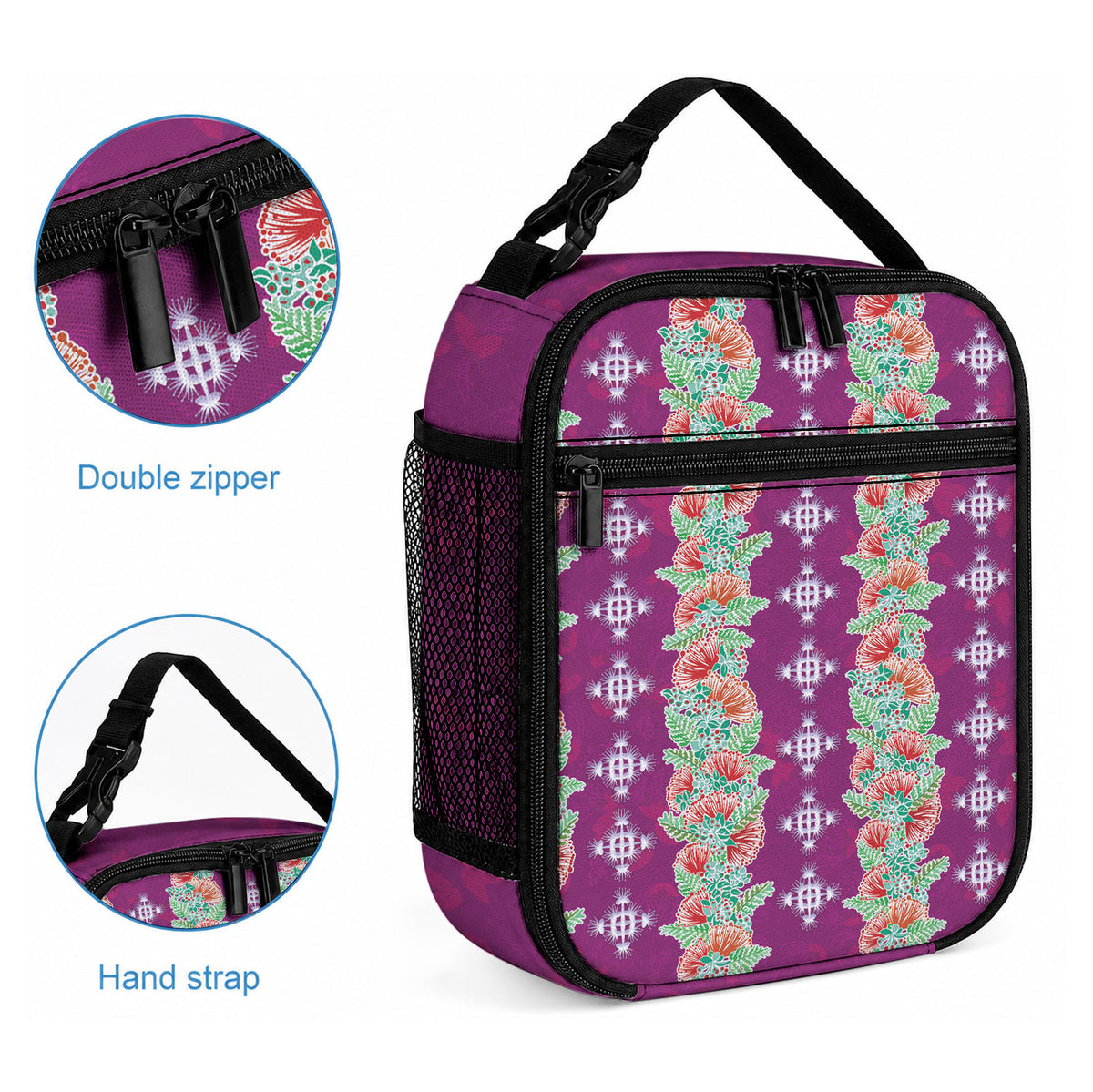 Hawaii Ohia Lehua Lunch Bag Tropical Vibes Fuchsia LT05 - Polynesian Pride