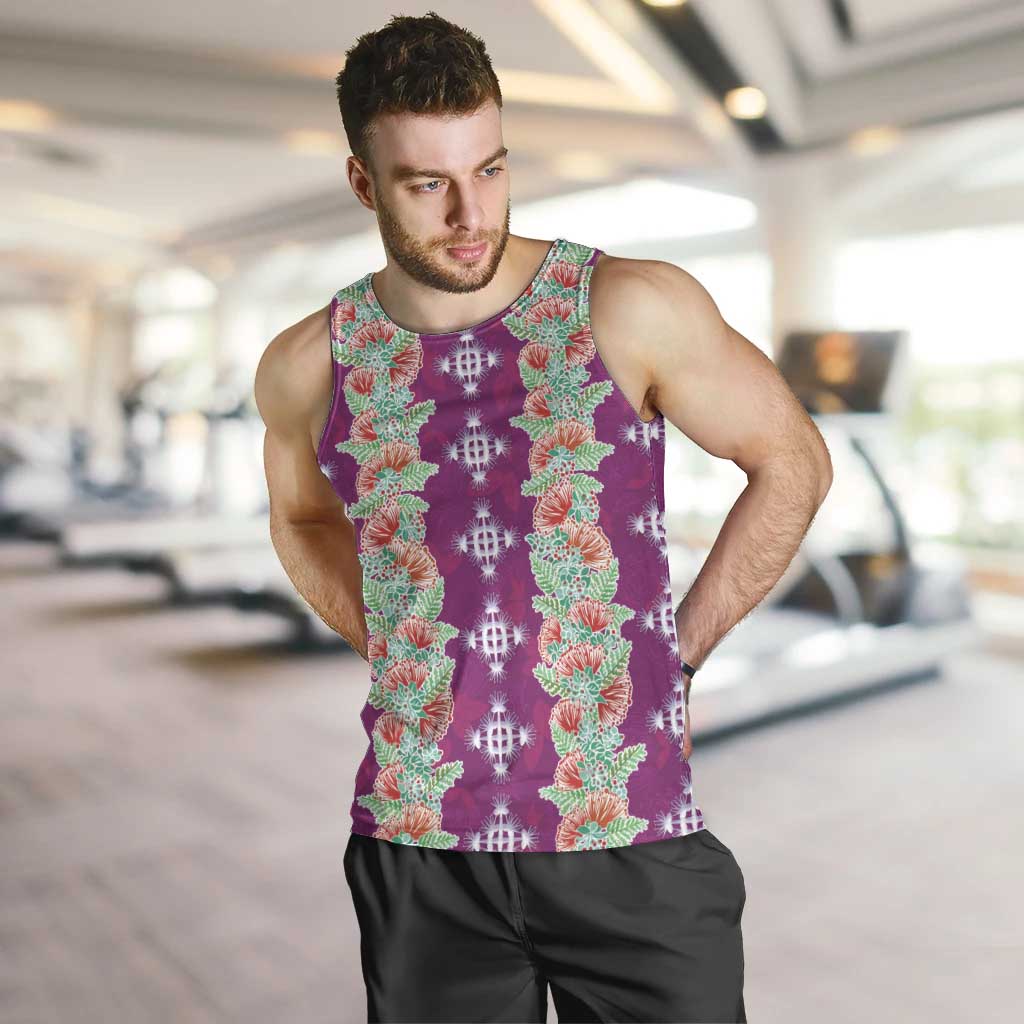 Hawaii Ohia Lehua Men Tank Top Tropical Vibes Fuchsia
