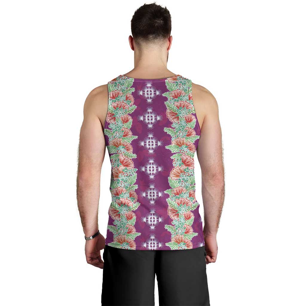 Hawaii Ohia Lehua Men Tank Top Tropical Vibes Fuchsia