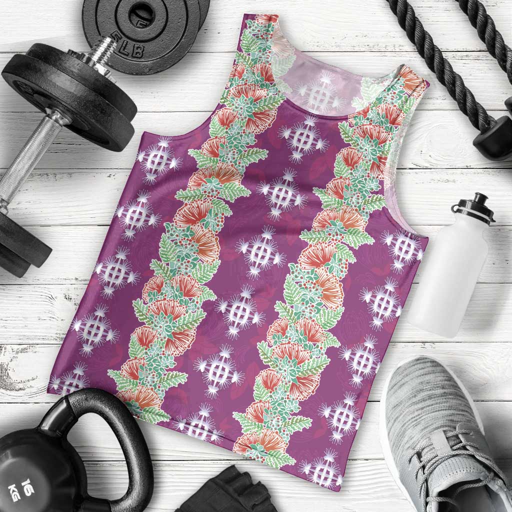 Hawaii Ohia Lehua Men Tank Top Tropical Vibes Fuchsia