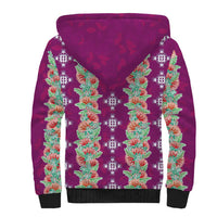 Hawaii Ohia Lehua Sherpa Hoodie Tropical Vibes Fuchsia