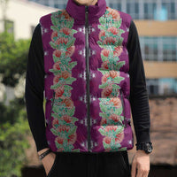 Hawaii Ohia Lehua Sleeveless Puffer Jacket Tropical Vibes Fuchsia