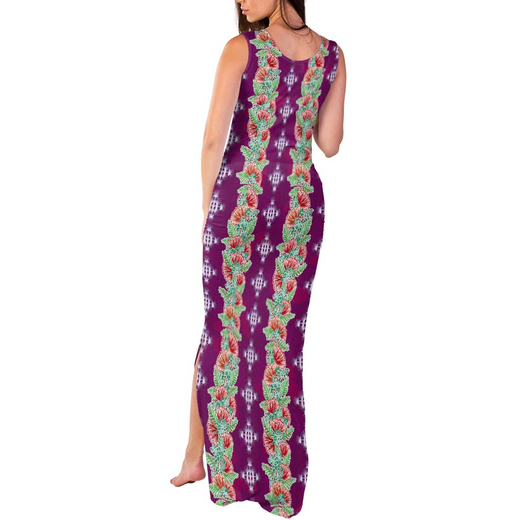 Hawaii Ohia Lehua Tank Maxi Dress Tropical Vibes Fuchsia