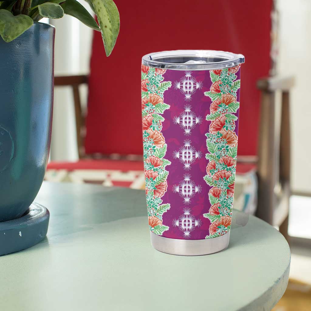 Hawaii Ohia Lehua Tumbler Cup Tropical Vibes Fuchsia