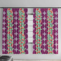 Hawaii Ohia Lehua Window Curtain Tropical Vibes Fuchsia