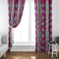 Hawaii Ohia Lehua Window Curtain Tropical Vibes Fuchsia