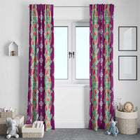 Hawaii Ohia Lehua Window Curtain Tropical Vibes Fuchsia