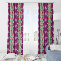 Hawaii Ohia Lehua Window Curtain Tropical Vibes Fuchsia