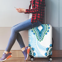 Africa Dashiki Luggage Cover With Polynesian Pattern Blue Version